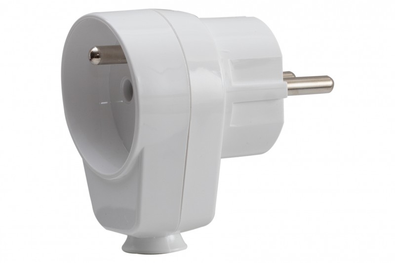 Wtyczka kątowa z uziemieniem z GNIAZDEM (F6.0163)