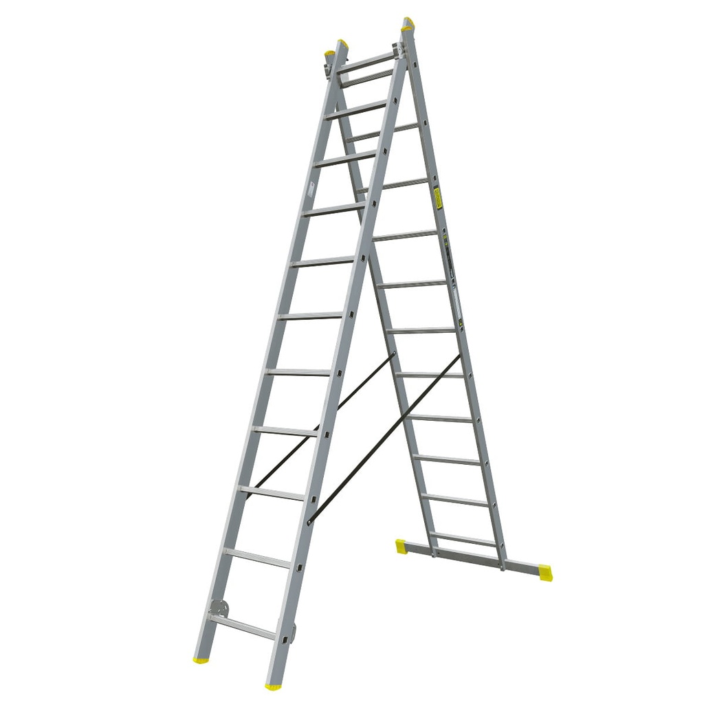 Drabina aluminiowa profesjonalna 2-elementowa 11-stopniowa Bayersystem