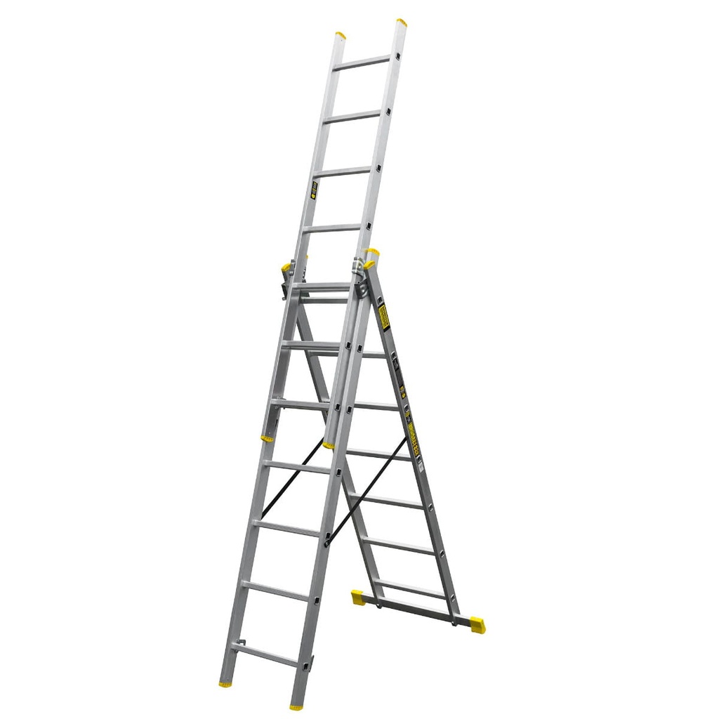 Drabina aluminiowa profesjonalna 3-elementowa 7-stopniowa Bayersystem