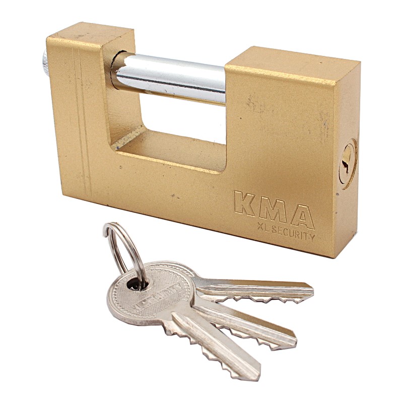 Kłódka trzpieniowa sztabowa KMA-90mm mosiądz