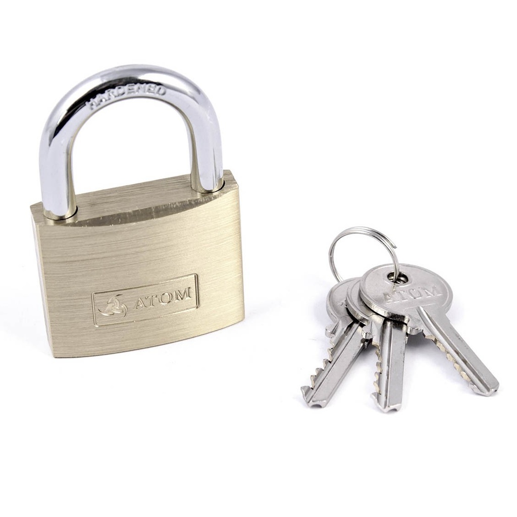 Kłódka ATOM mosiężna solidna 40mm blister