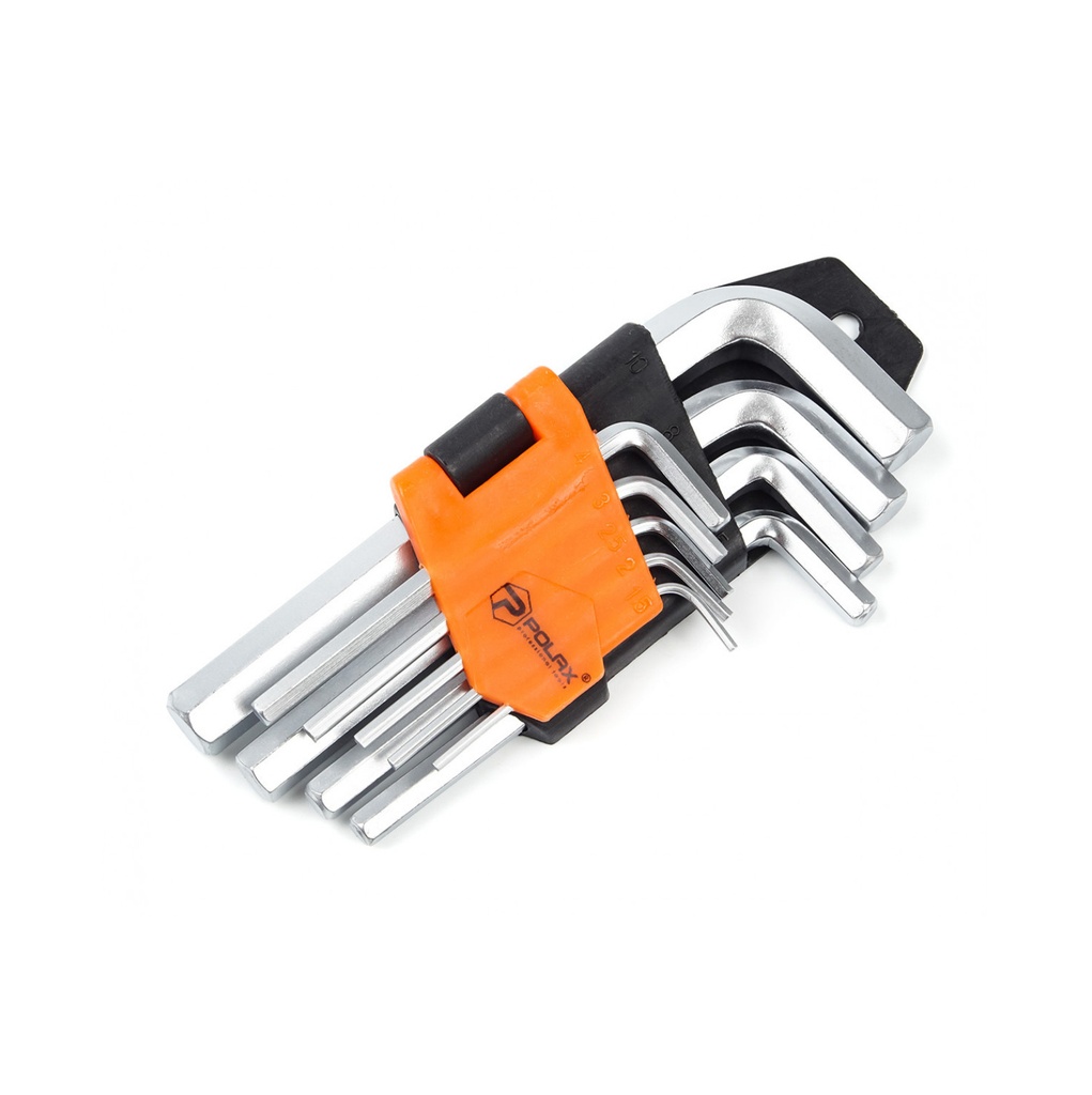  Zestaw krótkich kluczy imbusowych 9szt., 1.5-10mm CrV 
