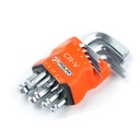  Zestaw długich kluczy imbusowych z końcówką kulkową 9szt.,1.5-10mm
