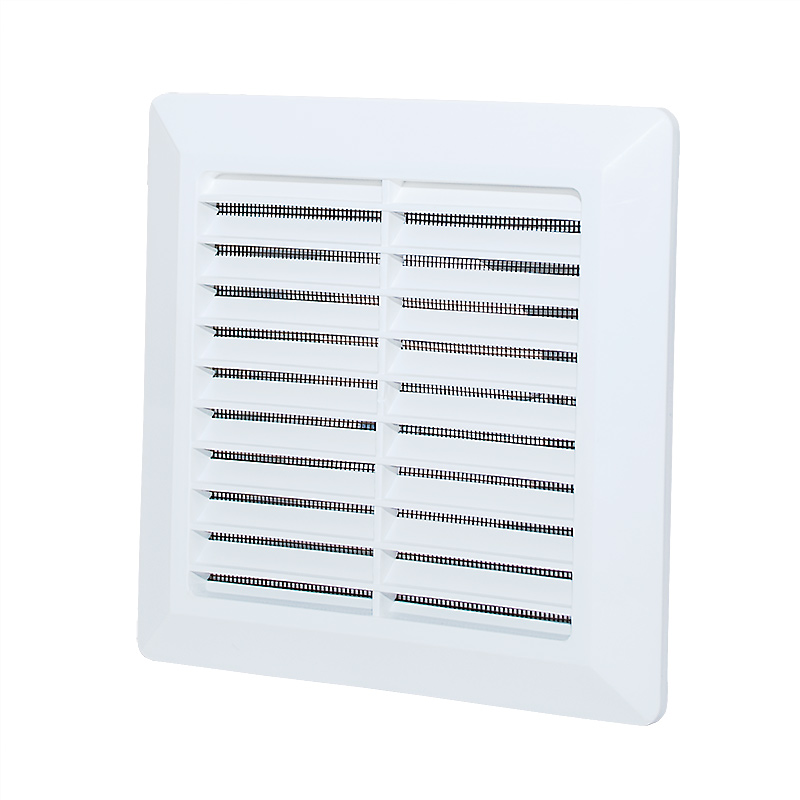 Kratka wentylacyjna skośna 14x14 z siatką 100 biała