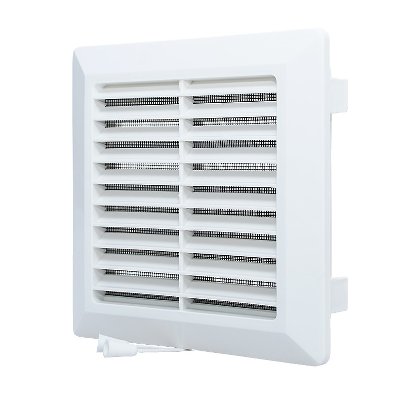 Kratka wentylacyjna skośna 14x21 zamykana z siatką biała