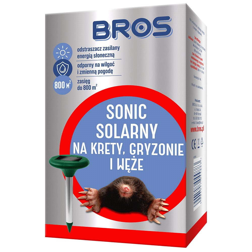 Odstraszacz Sonic solarny na krety i gryzonie