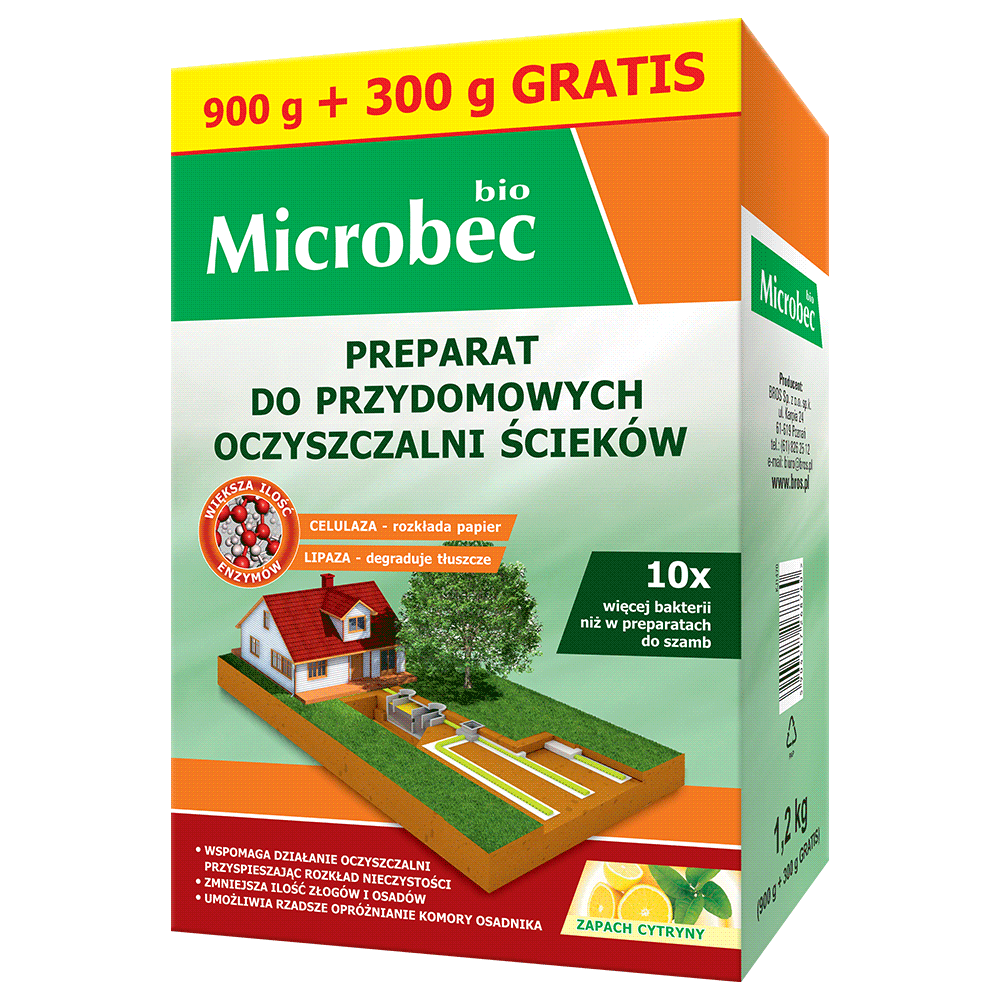 Microbec BIO Aktywator do przydomowych oczyszczalni ścieków 900+300g