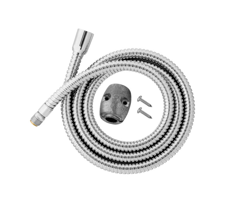 Wąż z tworzywa do baterii kuchennej chrom