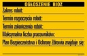 tablica INFORMACYJNA BIOZ 450x700