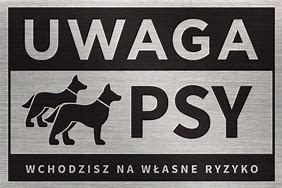 Tabliczka aluminiowa "uwaga psy" (14x29)