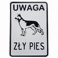 Tabliczka aluminiowa "uwaga zły pies" (14x20)