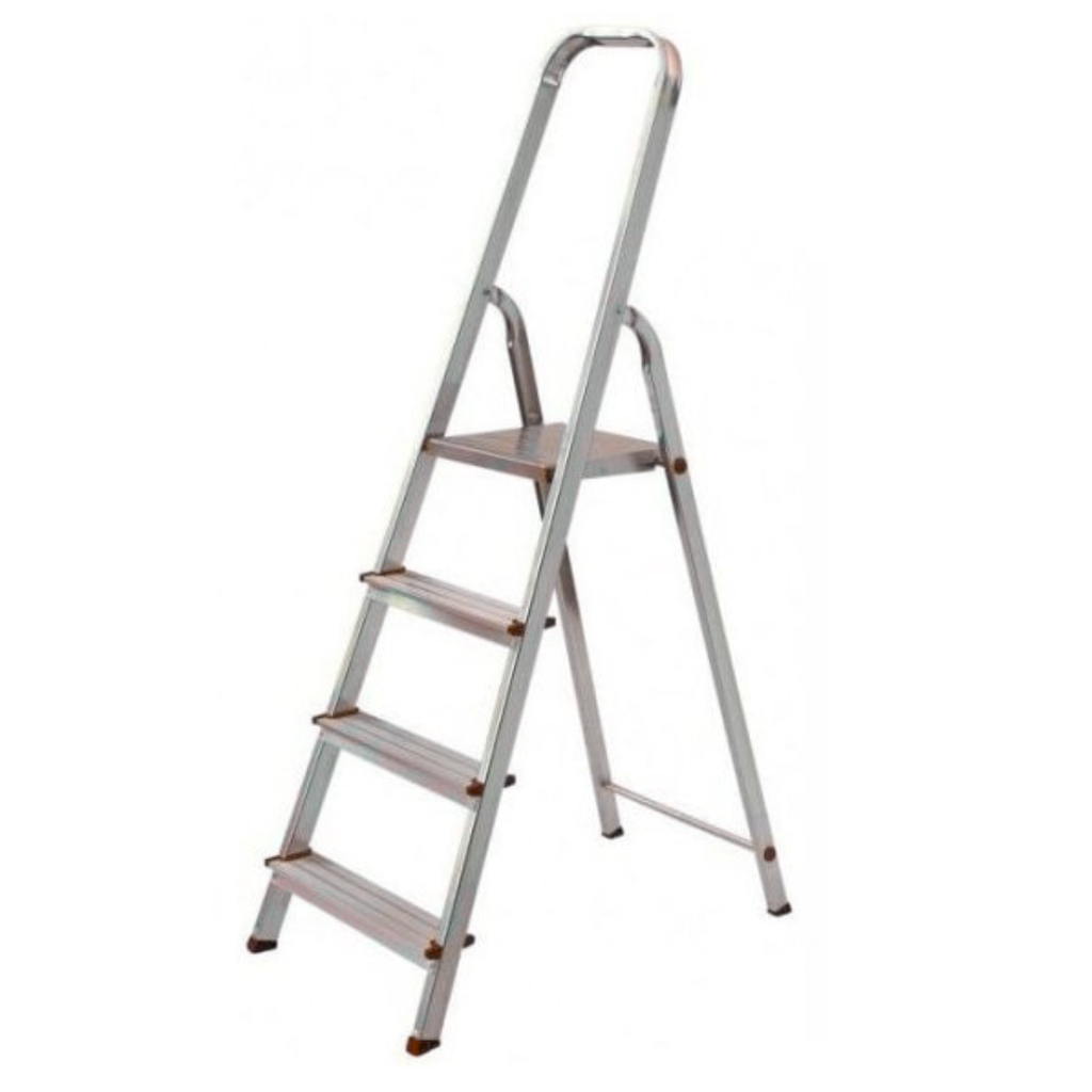 Drabina aluminiowa domowa 4-stopniowa 120kg z haczykiem Kastom