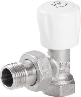 Zawór grzejnikowy kątowy 1/2" nikiel