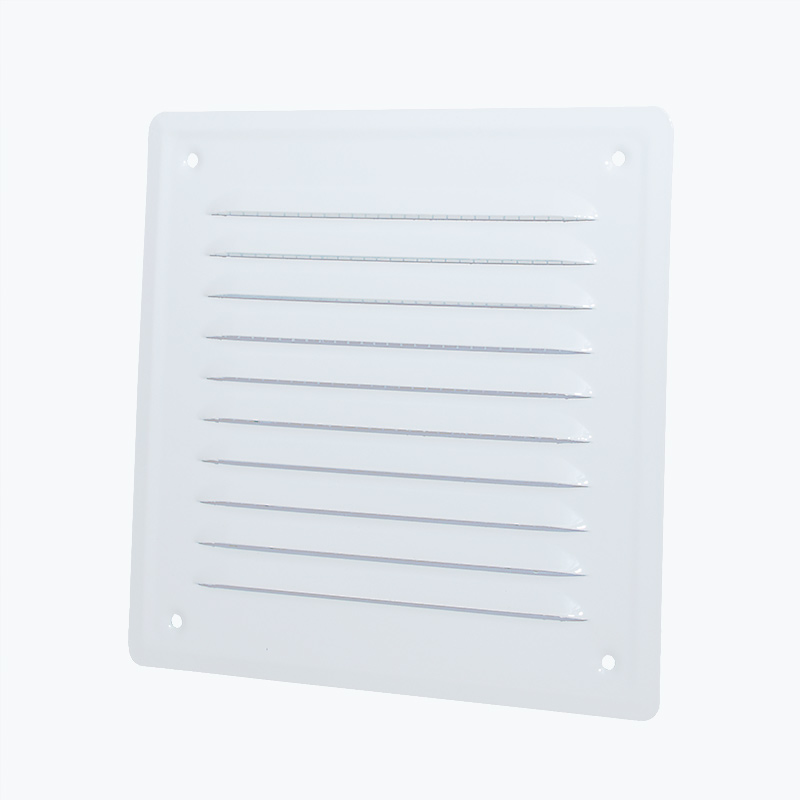 Osłona wentylacyjna metalowa skośna z siatką 14/14 biała