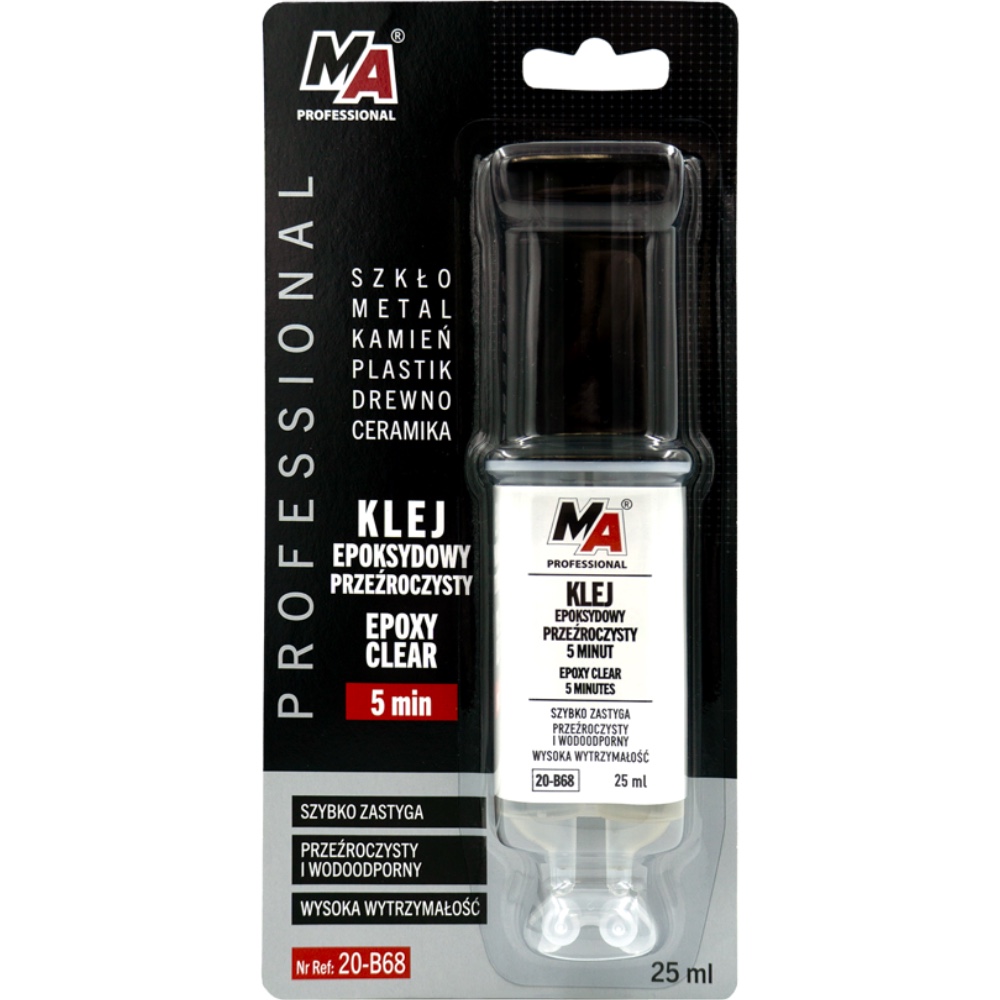 MA PROFESSIONAL - Klej Epoksydowy Przeźroczysty 5 Minut - Strzykawka 25ml