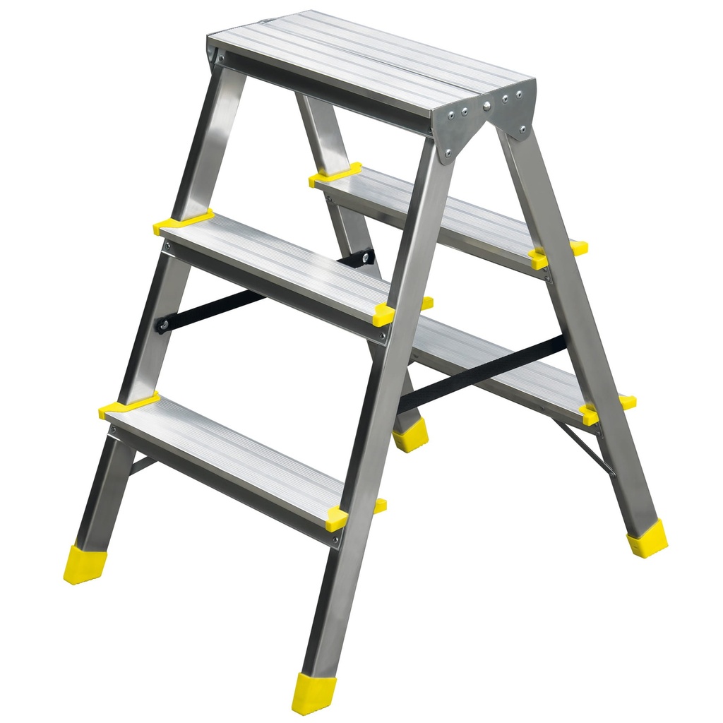 Drabina aluminiowa obustronna 3 stopniowa 150kg Bayersystem