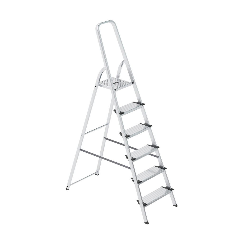 Drabina aluminiowa z szerokimi podestami SMART COMFORT PLUS BS-DA6 150kg Bayersystem