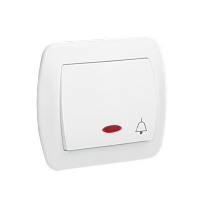 AKORD Łącznik pojedynczy, jednobiegunowy z podświetleniem, zaciski śrubowe, 10AX, biały AW1L