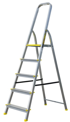 [DRAALDO5] Drabina aluminiowa domowa 5-stopniowa 120kg Bayersystem