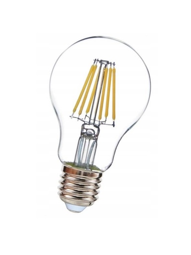 [ZLED E27 06 FIL] Żarówka LED E27 A60 8W 400lm 220-240V filament kulka EMC biała ciepła