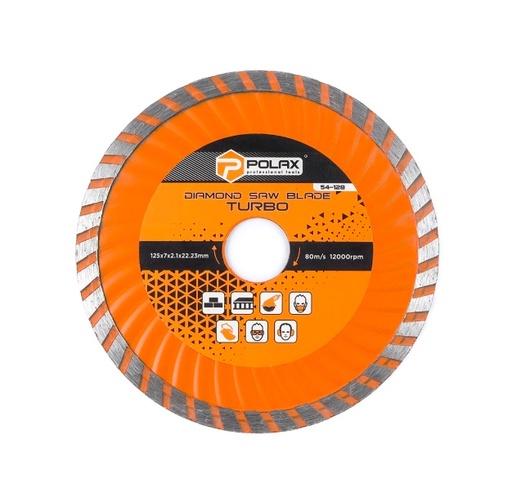 [POL 54-128] Tarcza diamentowa POLAX Turbo wave 125x7x2.1x22.23
