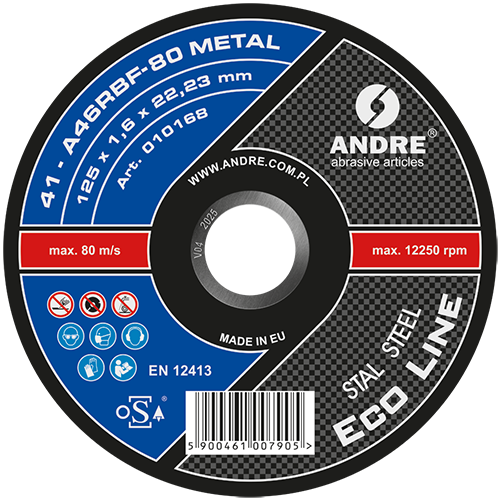[TU A41 125X16 ANDRE] Tarcza do metalu płaska A41 125X1,6 ANDRE