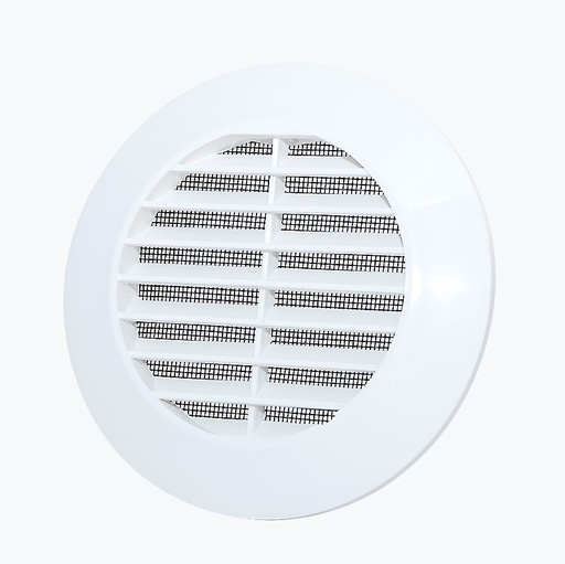 [KR 03501 20] Kratka wentylacyjna okrągła skośna bez siatki śr.100 biała