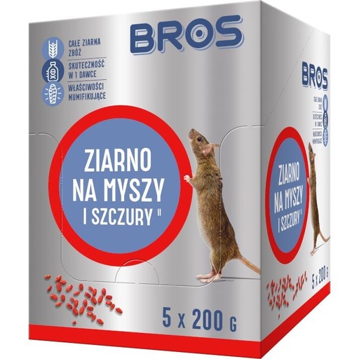 [B G Z 1KG-5X200] Ziarno na myszy i szczury 5x200g