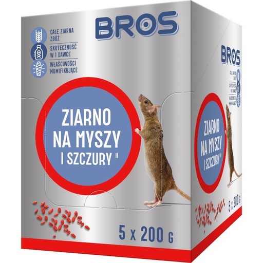 [B G Z 5X200] Ziarno na myszy i szczury 5x200g