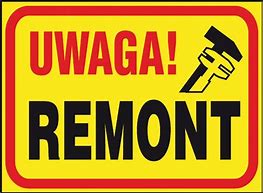 [TAB RE 330X250 PLX] tablica UWAGA REMONT