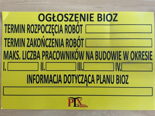 [TAB INF 450X700 BIOZ] tablica INFORMACYJNA BIOZ 450x700