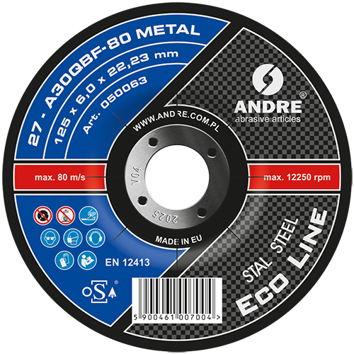[TU A27 230X60 ANDRE] Tarcze do szlifowania metalu A27 230x6,0 ANDRE