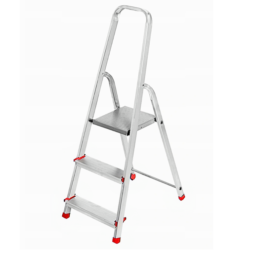 [DRAALDO3 KAS] Drabina aluminiowa domowa 3-stopniowa 120kg z haczykiem Kastom