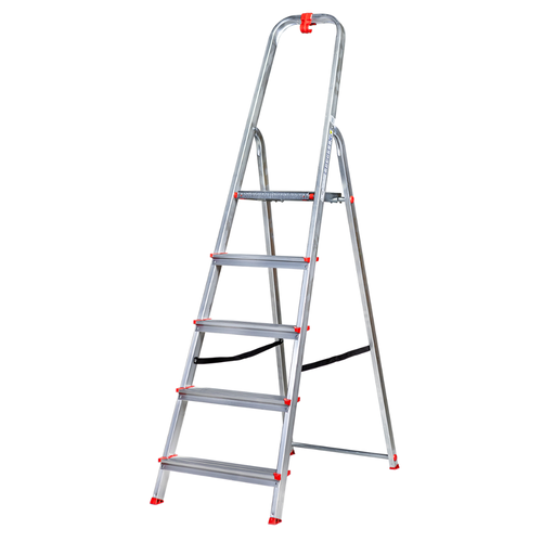 [DRAALDO5 KAS] Drabina aluminiowa domowa 5-stopniowa 120kg z haczykiem Kastom