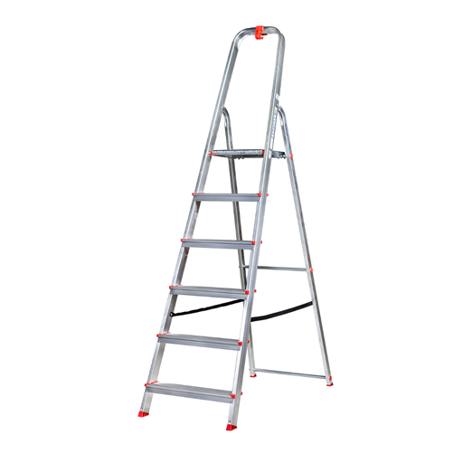 [DRAALDO6 KAS] Drabina aluminiowa domowa 6-stopniowa 120kg z haczykiem Kastom