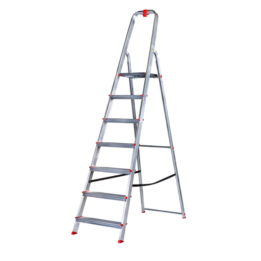 [DRAALDO7 KAS] Drabina aluminiowa domowa 7-stopniowa 120kg z haczykiem Kastom