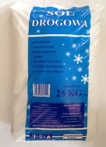 [SÓL 25] Sól drogowa opakowanie 25 kg
