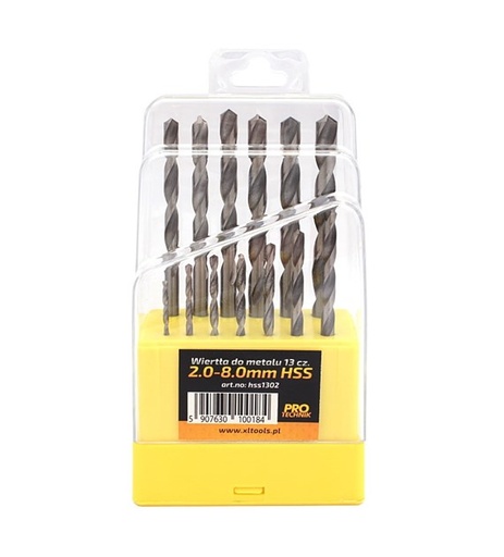 [WI KPL WM28] Wiertła do metalu 13cz 2.0-8.0mm HSS PRO-TECHNIK