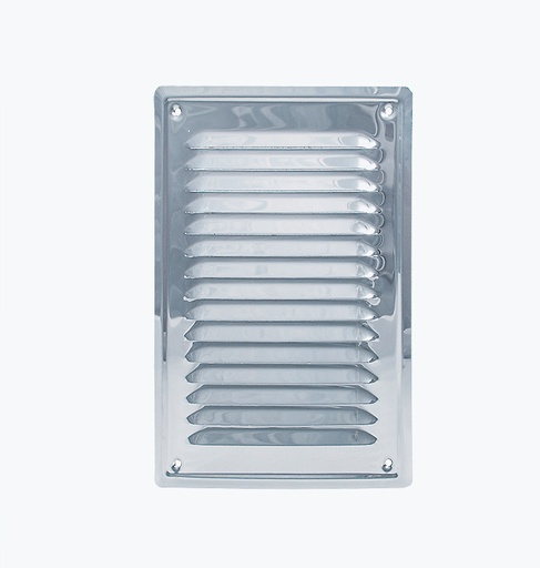 [KRMO 14X7 94S] Osłona wentylacyjna metalowa skośna z siatką 7/14 chrom nierdzewna