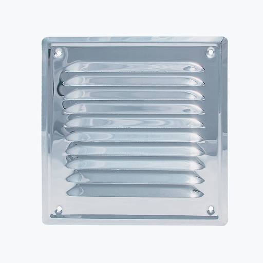 [KRMO 14X14 95S] Osłona wentylacyjna metalowa skośna z siatką 14/14 chrom nierdzewna