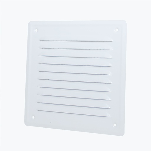 [KRMO 14X14 92S] Osłona wentylacyjna metalowa skośna z siatką 14/14 biała